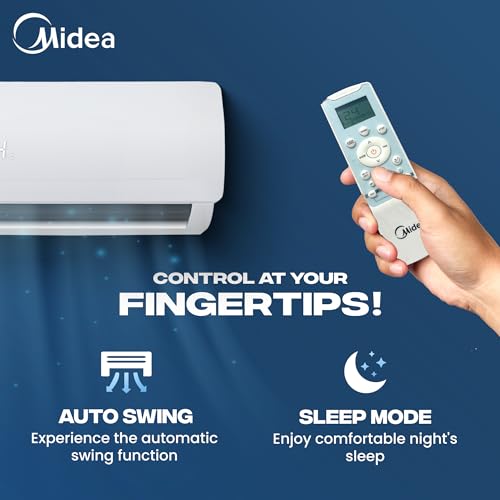 Midea 1.5 Ton 3 Star AI Gear Inverter Split AC (Copper, Convertible 4-in-1 Cooling,HD Filter with Auto Cleanser, 2024 Model,SANTIS PRO+ DELUXE, MAI18SP3R34F0,White)