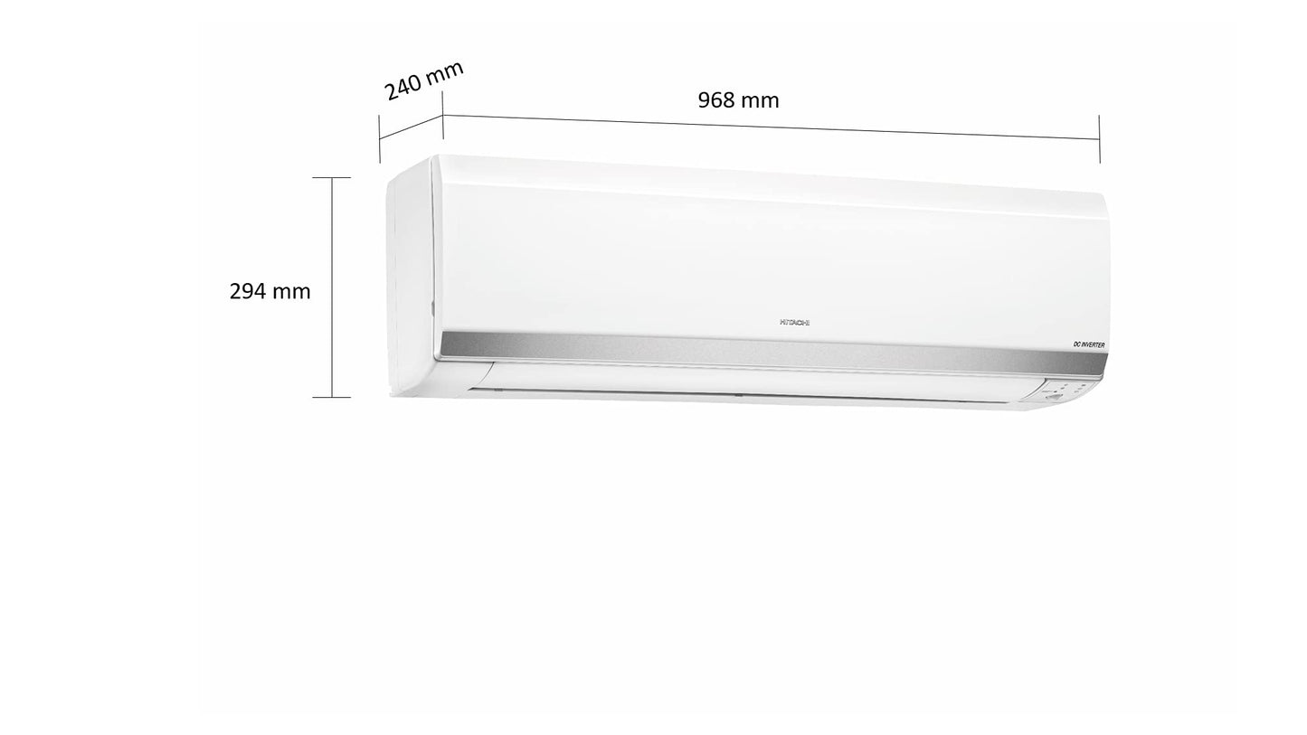 Hitachi 1.5 Ton Class 3 Star, ice Clean, Xpandable+, Inverter Split AC with 5 Year Comprehensive Warranty* (100% Copper, Dust Filter, 2024 Model - 3400FXL RAS.G318PCBIBF, White)