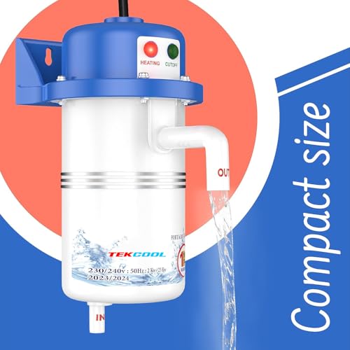 TEKCOOL Instant Water Geyser 1 L Portable water heater, Made of First Class ABS Plastic, Auto Cut Off Feature with 1 Year Warranty, For Home, Office, Restaurant etc