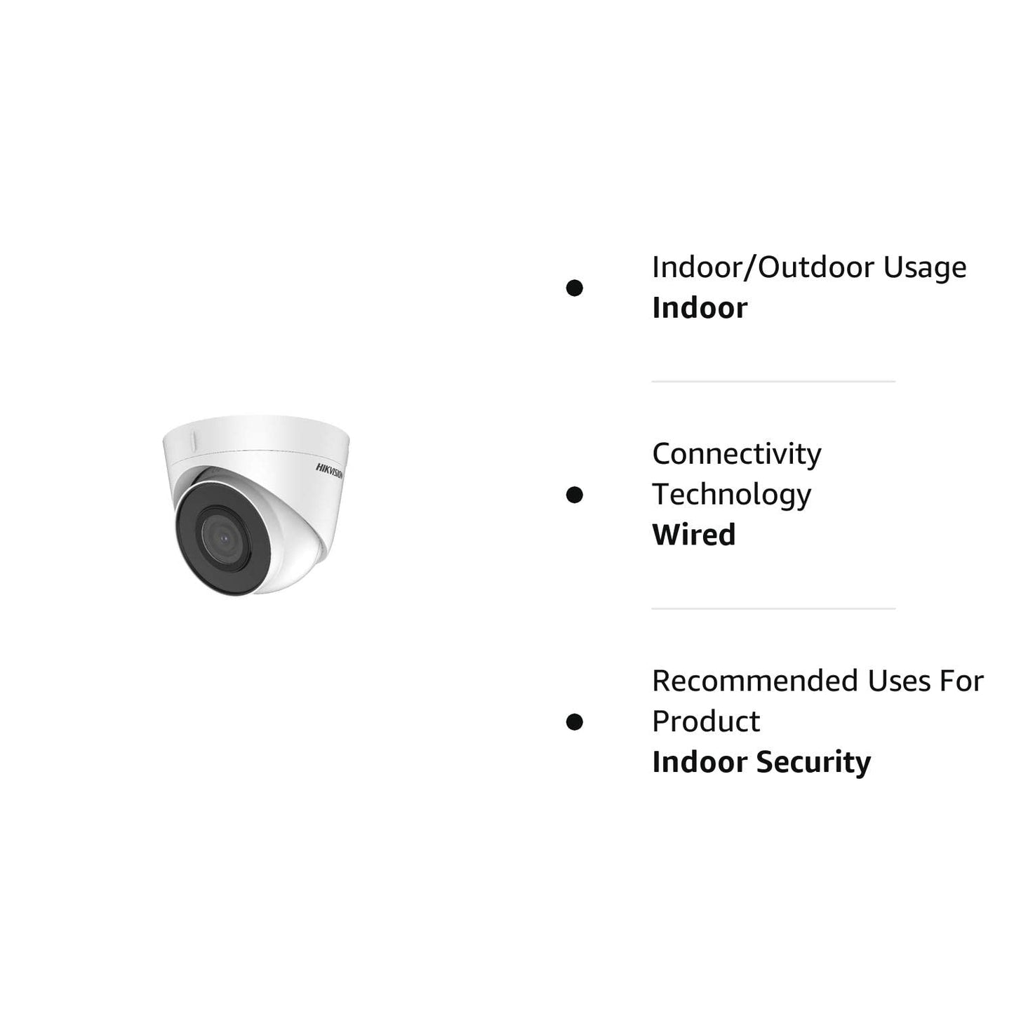 HIKVISION Wired 1080p Full HD Pixels 2MP IP Plastic Dome Camera DS-2CD1323G0E-I (White)