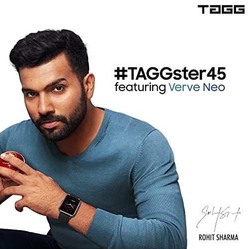 TAGG Verve NEO Smartwatch 1.69" HD Display | 60+ Sports Modes | 10 Days Battery | 150+ Maximum Watch Face Library | Waterproof | 24 * 7 HeartRate & Blood Oxygen Tracking | Games & Calculator | Black