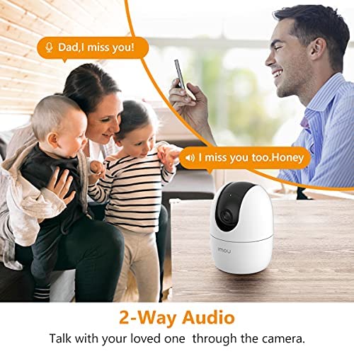 Imou 360 Degree WiFi Security Camera Black, 1080P Full HD, Domo Camera, Night Vision, Privacy Mode, Camera, Alexa Google Assistant, Motion Detection & Human Detection, 2-Way Audio