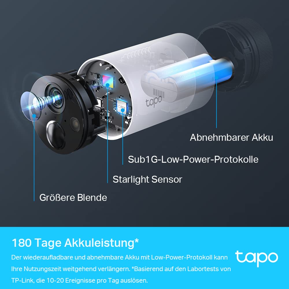 TP-Link Tapo C420S1 4MP Outdoor Smart Wire-Free Security Battery Camera System, Water & dust Proof, Compatible with Alexa & Google Home, 2K QHD, 180-Day Battery Life, 2 Way Audio, IP65, Night Vision
