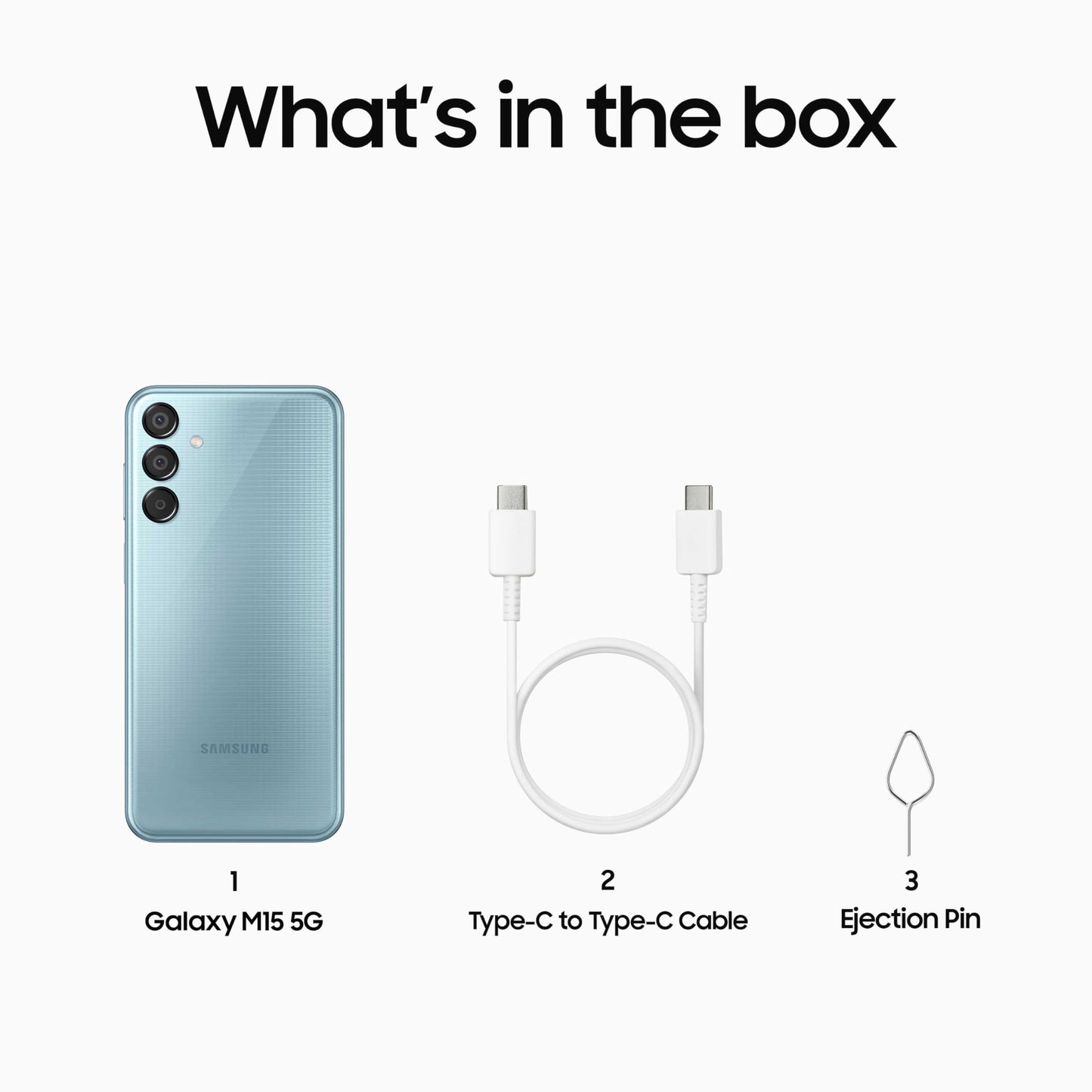 Samsung Galaxy M15 5G (Blue Topaz,6GB RAM,128GB Storage)| 50MP Triple Cam| 6000mAh Battery| MediaTek Dimensity 6100+| 4 Gen. OS Upgrade & 5 Year Security Update| Super AMOLED Display| Without Charger