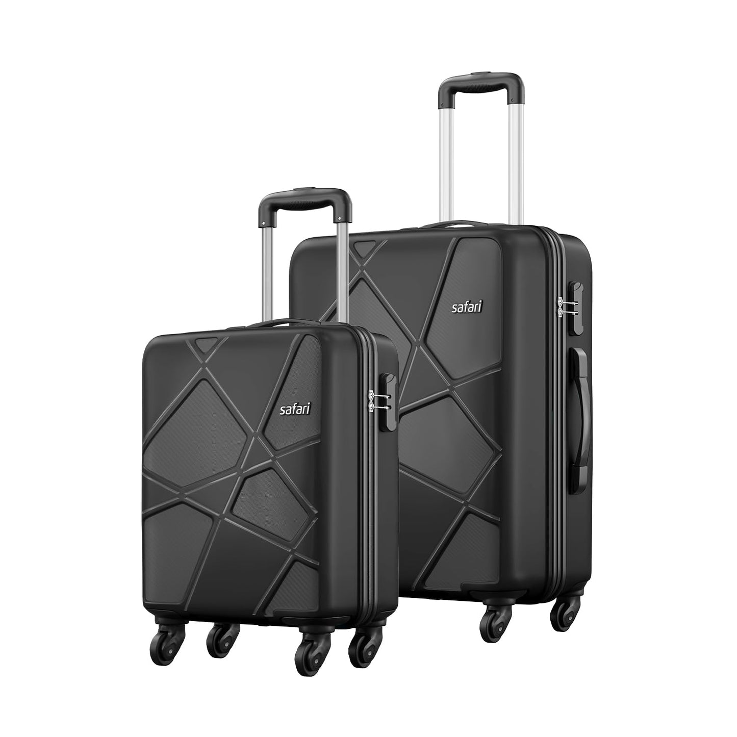 Safari Pentagon 3 Pc Set 55, 65 & 75 Cms- Small, Medium & Large Polypropylene (Pp) Hard Sided 4 Wheels 360 Degree Rotation Luggage Set/Speed_Wheel Suitcase Set/Trolley Bag Set (Cyan Blue)