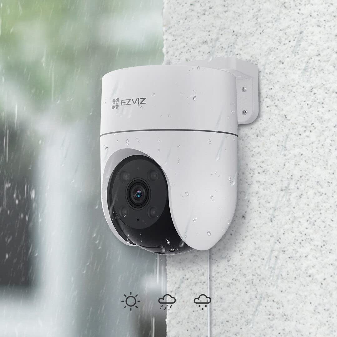 Ezviz by Hikvision H8 Pro Pan & Tilt Wi-Fi Camera|2K Resolution|360° Coverage|Auto-Tracking|Color Night Vision|Two-Way Talk|Weatherproof Design|Supports MicroSD Card¹(Up to 512 GB)|White