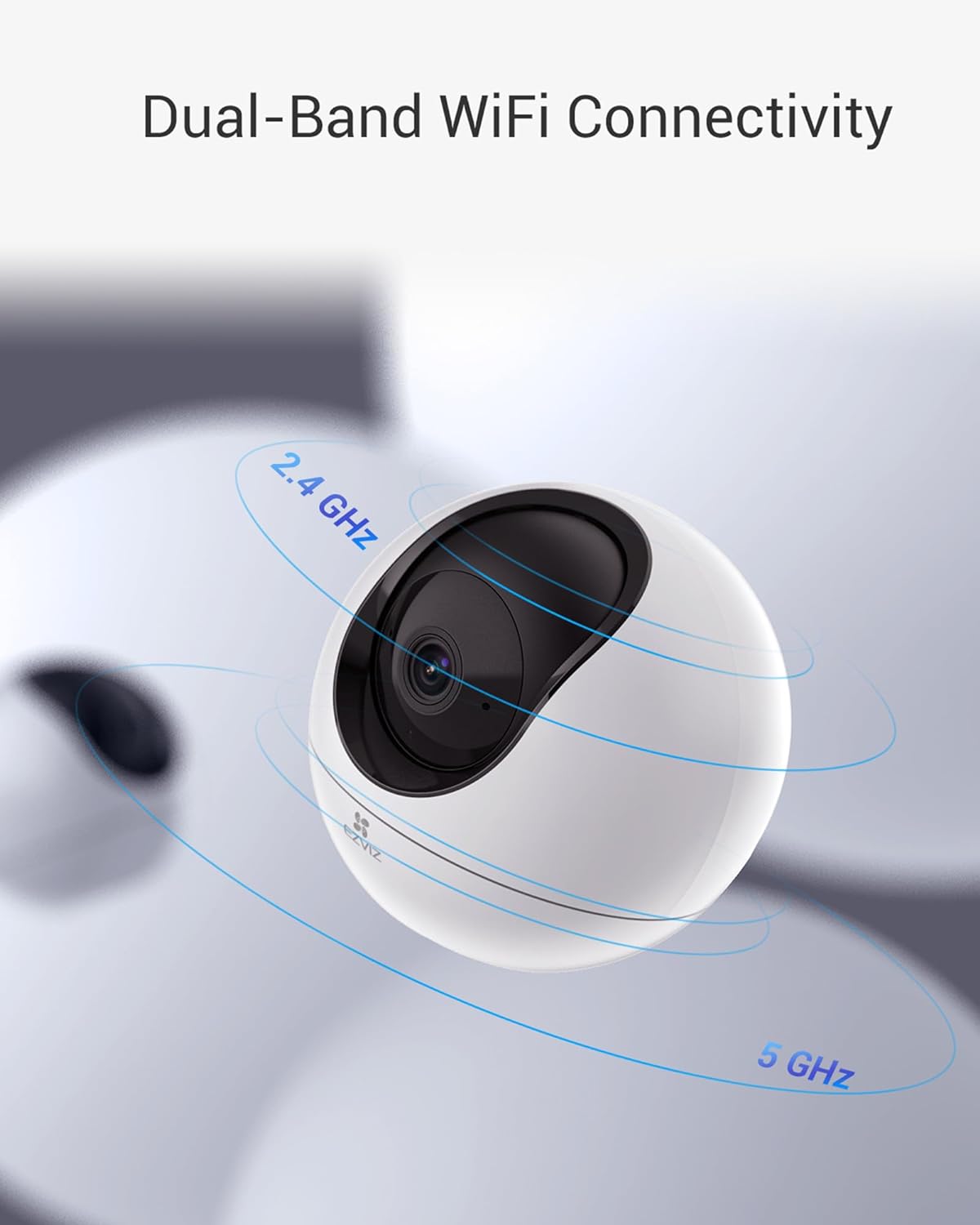 EZVIZ Security camera, 2K+ Home Wifi camera, Indoor CCTV Camera, Pan/Tilt 360° View, 2-Way Talk,Color Night Vision,Pet/Human/Voice Detection,Waving-Hand Control,Privacy Mode,256GB SD storage, Alexa,C6