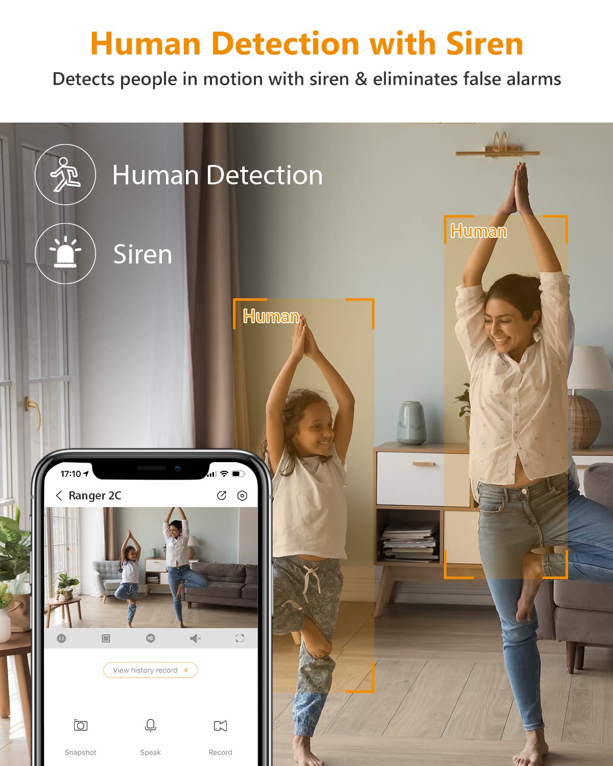 Imou 360 Degree WiFi Security Camera Black, 1080P Full HD, Domo Camera, Night Vision, Privacy Mode, Camera, Alexa Google Assistant, Motion Detection & Human Detection, 2-Way Audio