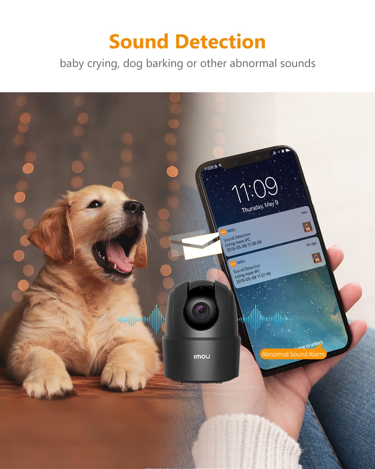 Imou 360 Degree WiFi Security Camera Black, 1080P Full HD, Domo Camera, Night Vision, Privacy Mode, Camera, Alexa Google Assistant, Motion Detection & Human Detection, 2-Way Audio