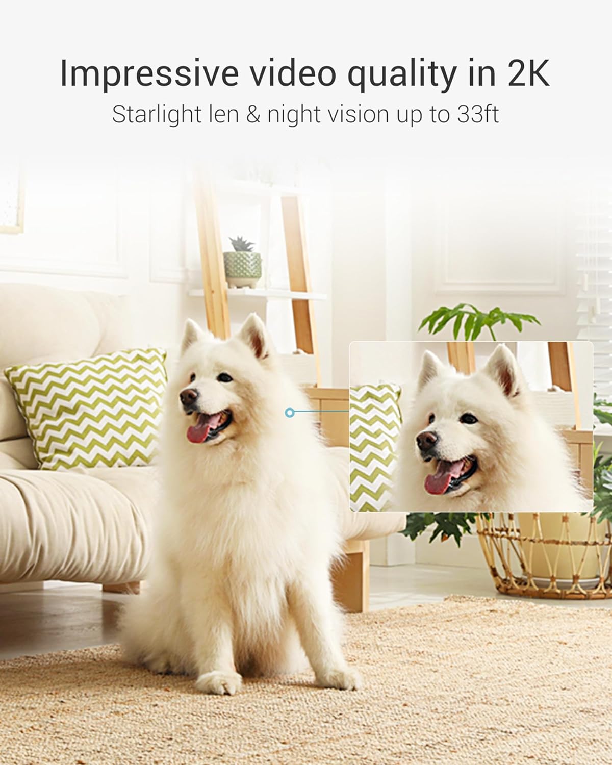 EZVIZ Security camera, 2K+ Home Wifi camera, Indoor CCTV Camera, Pan/Tilt 360° View, 2-Way Talk,Color Night Vision,Pet/Human/Voice Detection,Waving-Hand Control,Privacy Mode,256GB SD storage, Alexa,C6