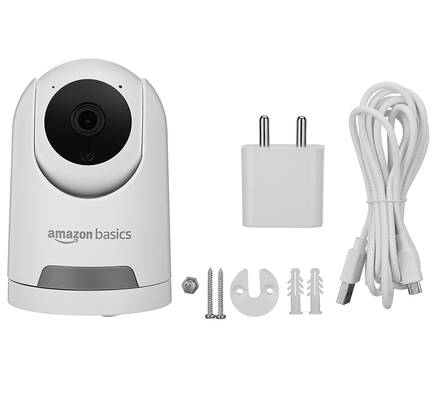 Amazon Basics 2MP Smart Security Camera with 360 Degree View | AI Powered Motion Detection | Enhanced Night Vision | Talk Back Feature (2-Way Calling) | Wi-Fi Enabled 1080p Full HD Picture (White)