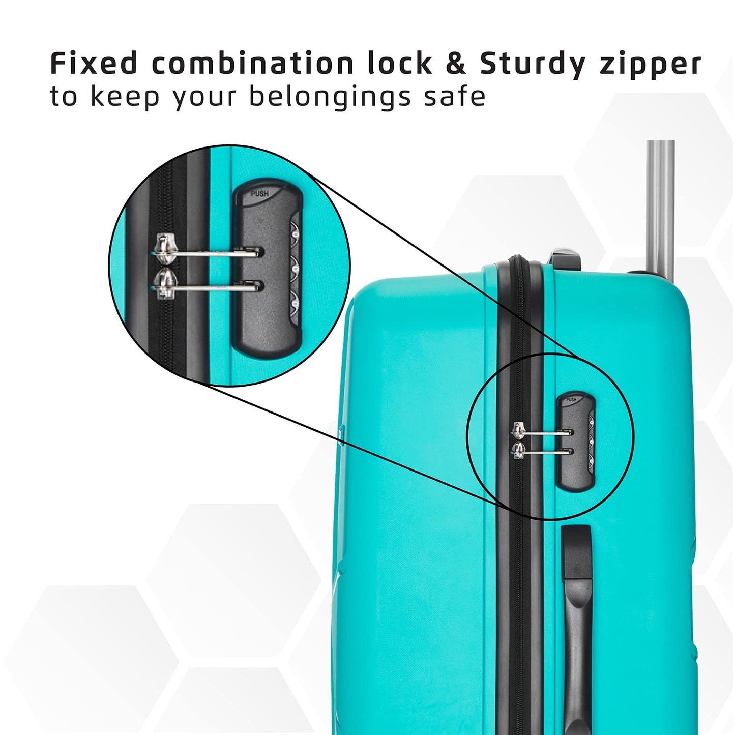 Safari Pentagon 3 Pc Set 55, 65 & 75 Cms- Small, Medium & Large Polypropylene (Pp) Hard Sided 4 Wheels 360 Degree Rotation Luggage Set/Speed_Wheel Suitcase Set/Trolley Bag Set (Cyan Blue)
