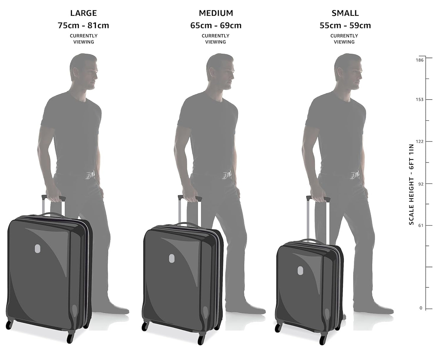 Safari Pentagon 3 Pc Set 55, 65 & 75 Cms- Small, Medium & Large Polypropylene (Pp) Hard Sided 4 Wheels 360 Degree Rotation Luggage Set/Speed_Wheel Suitcase Set/Trolley Bag Set (Cyan Blue)