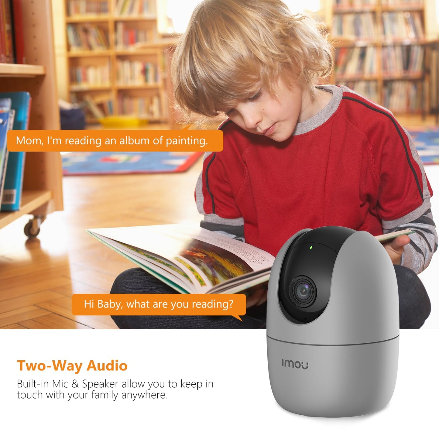 Imou 360 Degree WiFi Security Camera Black, 1080P Full HD, Domo Camera, Night Vision, Privacy Mode, Camera, Alexa Google Assistant, Motion Detection & Human Detection, 2-Way Audio