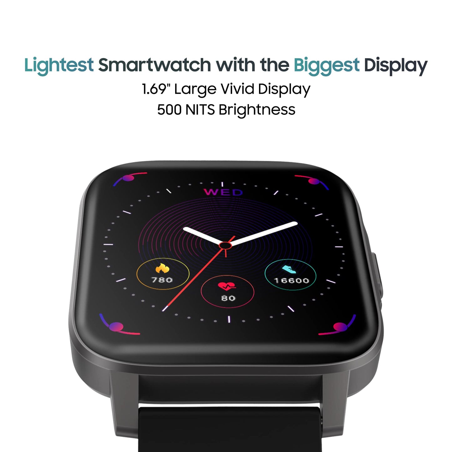 TAGG Verve NEO Smartwatch 1.69" HD Display | 60+ Sports Modes | 10 Days Battery | 150+ Maximum Watch Face Library | Waterproof | 24 * 7 HeartRate & Blood Oxygen Tracking | Games & Calculator | Black