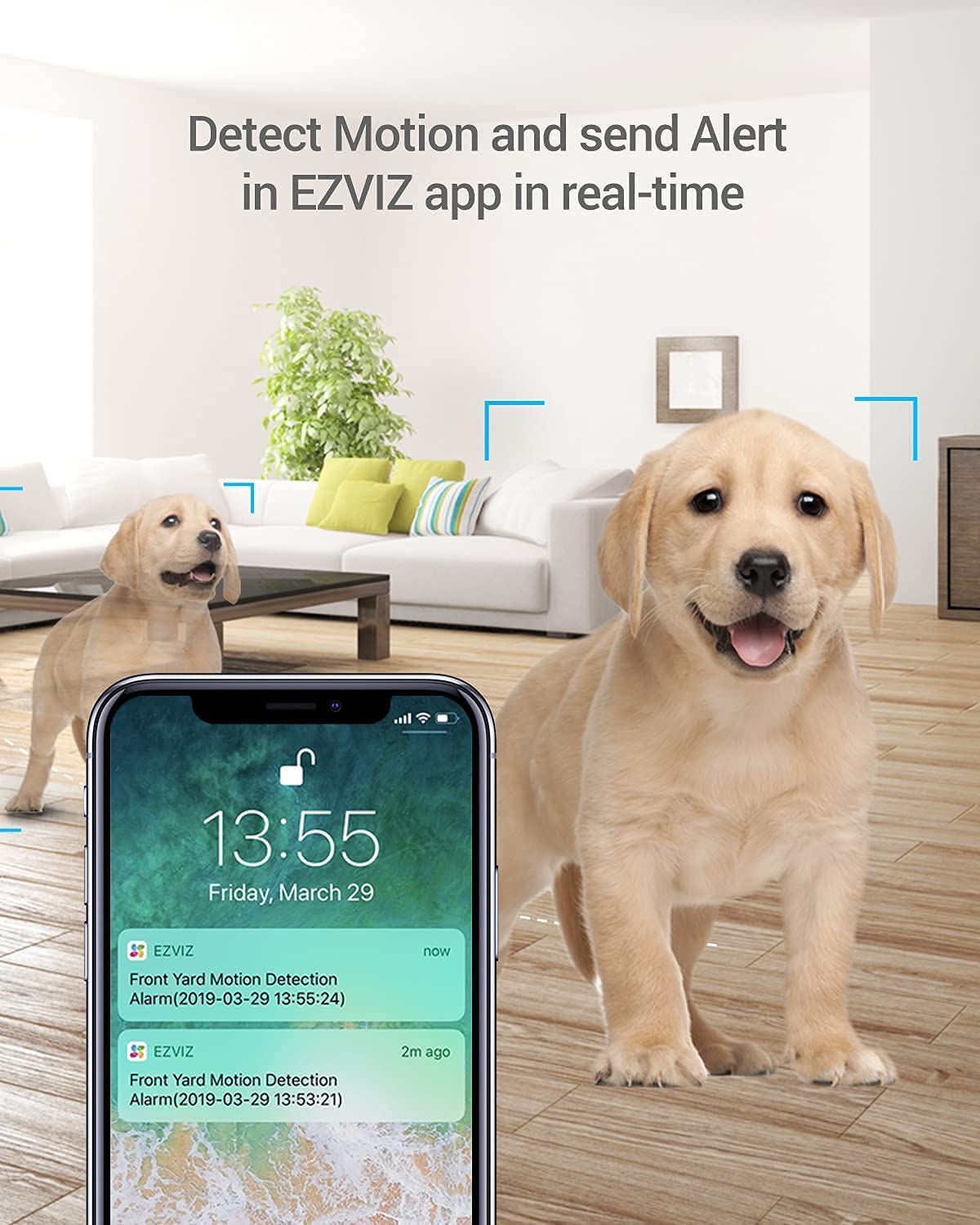 EZVIZ by Hikvision|C1C-B WiFi Indoor Home Smart Security Camera| 2 Way Talk 1080p Full HDl Privacy Protection| Night Vision| Motion Detection| BuiltIn MicroSD Card Upto 256GB | Alexa & Google, White
