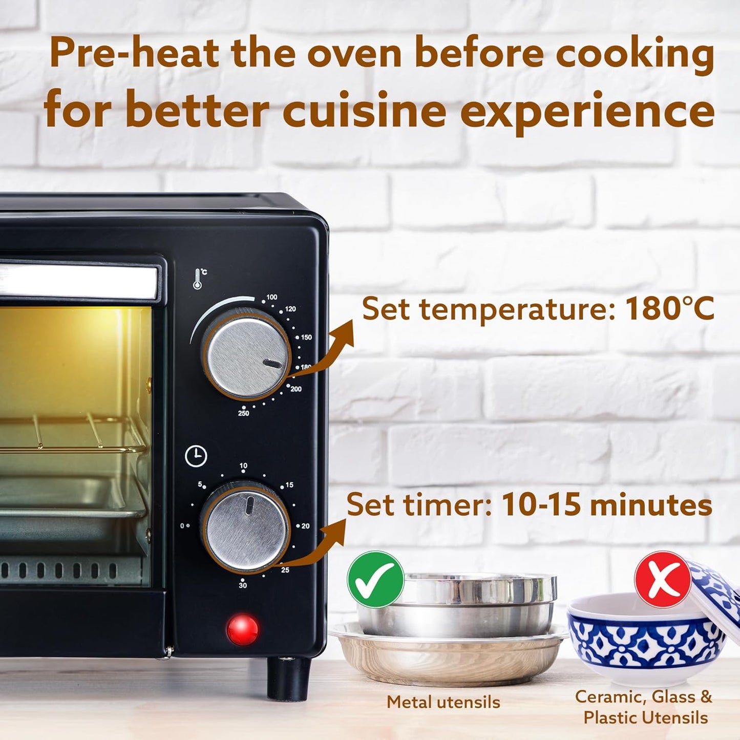 AGARO Marvel 9L Oven Toaster Griller, Cake Baking, Grilling, Toasting, OTG, 800 Watts, (Black).