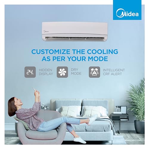 Midea 1.5 Ton 3 Star AI Gear Inverter Split AC (Copper, Convertible 4-in-1 Cooling,HD Filter with Auto Cleanser, 2024 Model,SANTIS PRO+ DELUXE, MAI18SP3R34F0,White)
