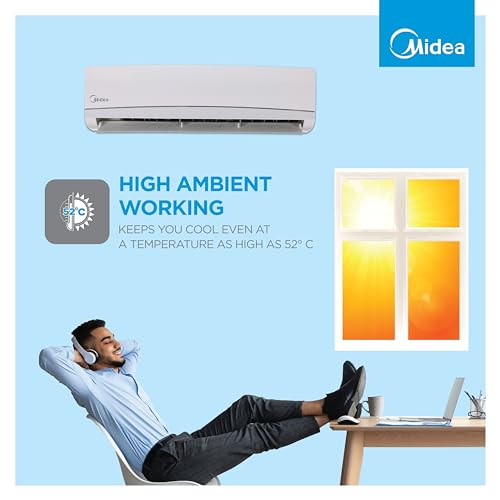 Midea 1.5 Ton 3 Star AI Gear Inverter Split AC (Copper, Convertible 4-in-1 Cooling,HD Filter with Auto Cleanser, 2024 Model,SANTIS PRO+ DELUXE, MAI18SP3R34F0,White)