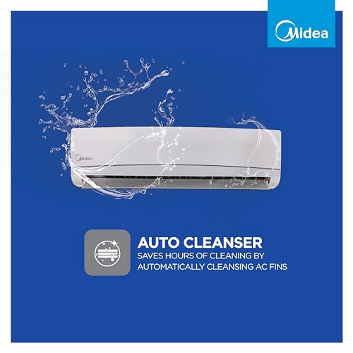 Midea 1.5 Ton 3 Star AI Gear Inverter Split AC (Copper, Convertible 4-in-1 Cooling,HD Filter with Auto Cleanser, 2024 Model,SANTIS PRO+ DELUXE, MAI18SP3R34F0,White)