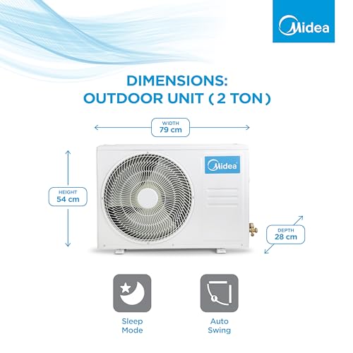 Midea 1.5 Ton 3 Star AI Gear Inverter Split AC (Copper, Convertible 4-in-1 Cooling,HD Filter with Auto Cleanser, 2024 Model,SANTIS PRO+ DELUXE, MAI18SP3R34F0,White)