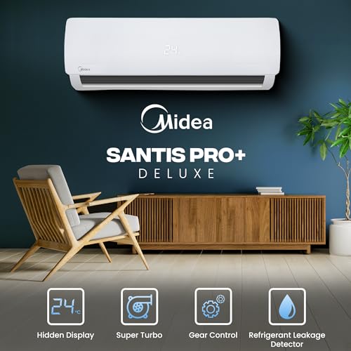 Midea 1.5 Ton 3 Star AI Gear Inverter Split AC (Copper, Convertible 4-in-1 Cooling,HD Filter with Auto Cleanser, 2024 Model,SANTIS PRO+ DELUXE, MAI18SP3R34F0,White)