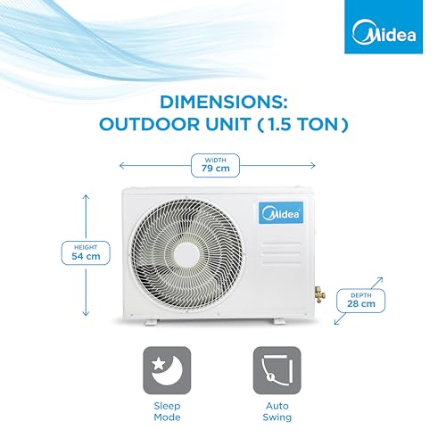 Midea 1.5 Ton 3 Star AI Gear Inverter Split AC (Copper, Convertible 4-in-1 Cooling,HD Filter with Auto Cleanser, 2024 Model,SANTIS PRO+ DELUXE, MAI18SP3R34F0,White)