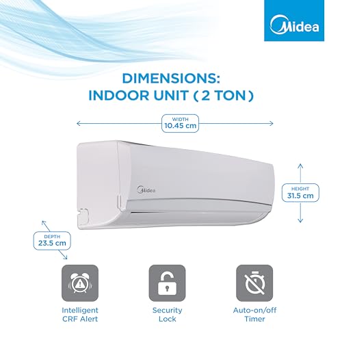 Midea 1.5 Ton 3 Star AI Gear Inverter Split AC (Copper, Convertible 4-in-1 Cooling,HD Filter with Auto Cleanser, 2024 Model,SANTIS PRO+ DELUXE, MAI18SP3R34F0,White)
