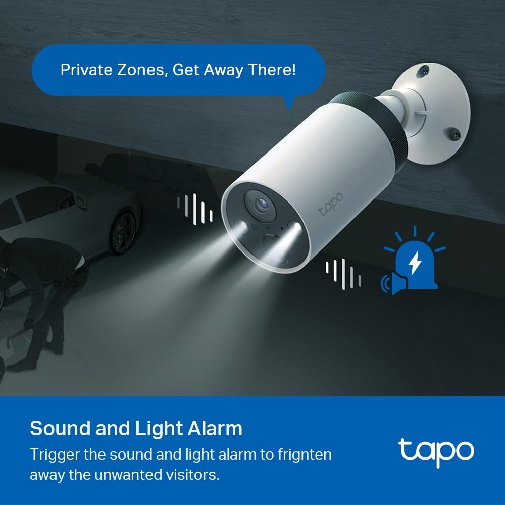 TP-Link Tapo C420S1 4MP Outdoor Smart Wire-Free Security Battery Camera System, Water & dust Proof, Compatible with Alexa & Google Home, 2K QHD, 180-Day Battery Life, 2 Way Audio, IP65, Night Vision
