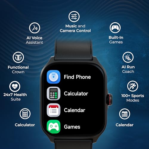 Titan Mirage Premium Fashion Smartwatch|1.96" AMOLED Display with AOD|800 NITS Brightness|410 * 502 Pixel Resolution|Functional Crown|SingleSync BT Calling|IP68 (Metal Strap+ Extra Silicone Strap)