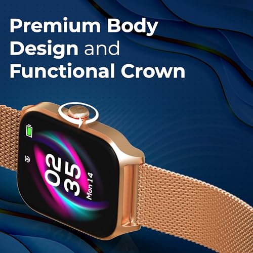 Titan Mirage Premium Fashion Smartwatch|1.96" AMOLED Display with AOD|800 NITS Brightness|410 * 502 Pixel Resolution|Functional Crown|SingleSync BT Calling|IP68 (Metal Strap+ Extra Silicone Strap)