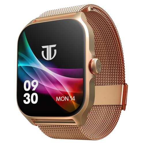 Titan Mirage Premium Fashion Smartwatch|1.96" AMOLED Display with AOD|800 NITS Brightness|410 * 502 Pixel Resolution|Functional Crown|SingleSync BT Calling|IP68 (Metal Strap+ Extra Silicone Strap)