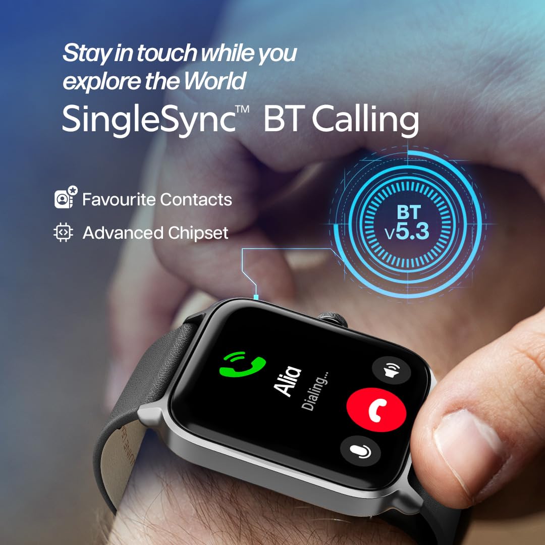 Titan Mirage Premium Fashion Smartwatch|1.96" AMOLED Display with AOD|800 NITS Brightness|410 * 502 Pixel Resolution|Functional Crown|SingleSync BT Calling|IP68 (Metal Strap+ Extra Silicone Strap)