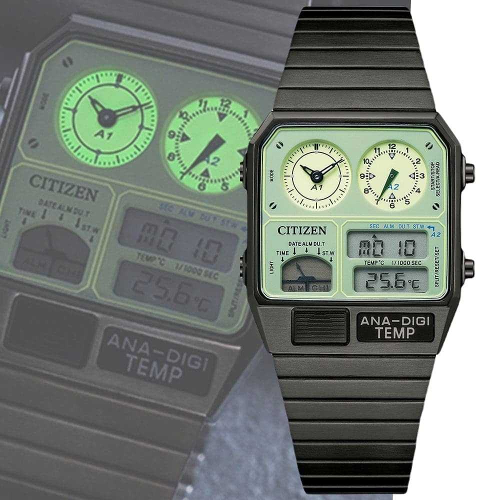 Citizen Stainless Steel Analog-Digital Black Dial & Band Men's