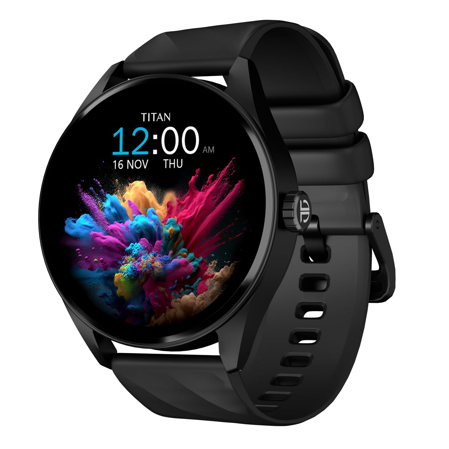 Titan Mirage Premium Fashion Smartwatch|1.96" AMOLED Display with AOD|800 NITS Brightness|410 * 502 Pixel Resolution|Functional Crown|SingleSync BT Calling|IP68 (Metal Strap+ Extra Silicone Strap)