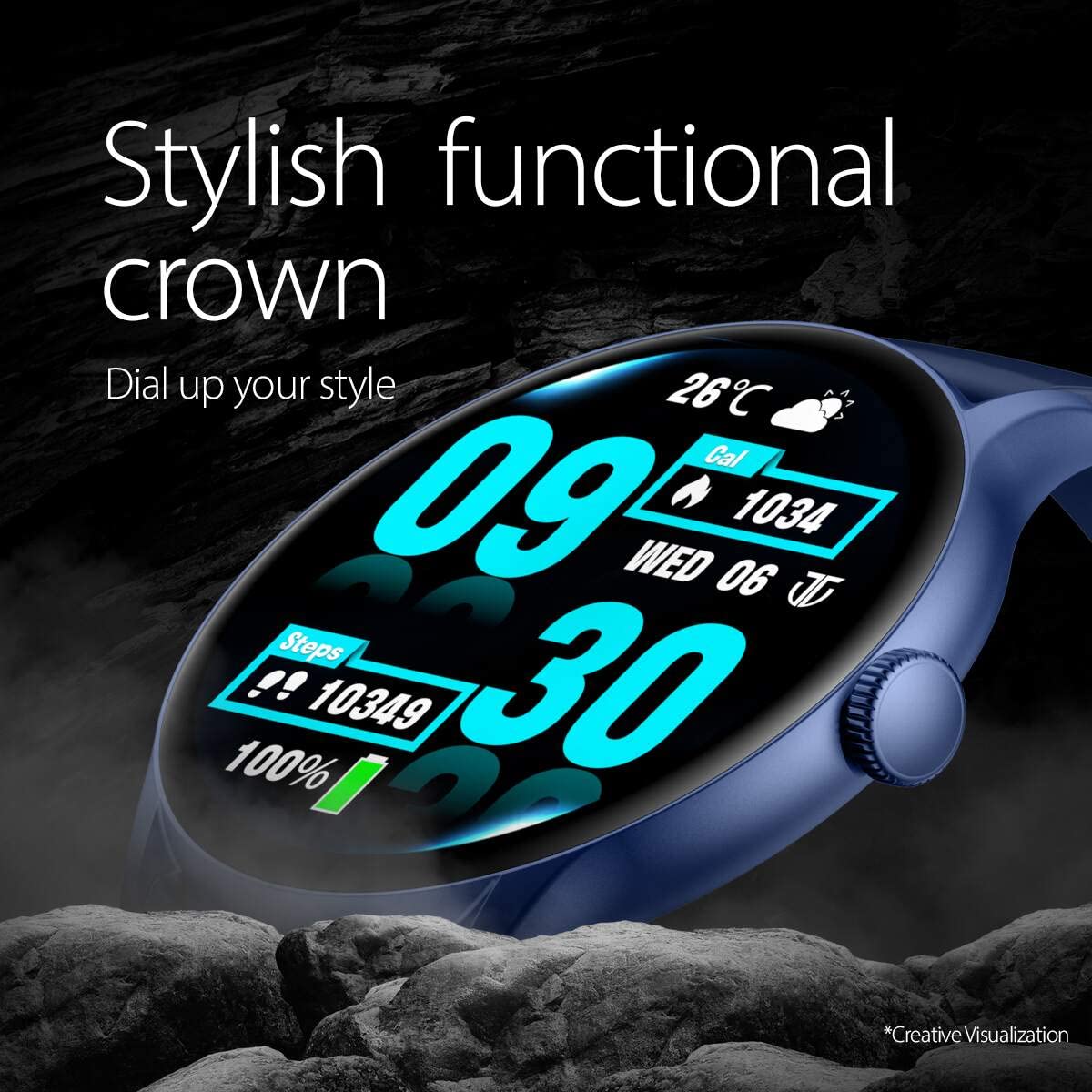 Titan Mirage Premium Fashion Smartwatch|1.96" AMOLED Display with AOD|800 NITS Brightness|410 * 502 Pixel Resolution|Functional Crown|SingleSync BT Calling|IP68 (Metal Strap+ Extra Silicone Strap)