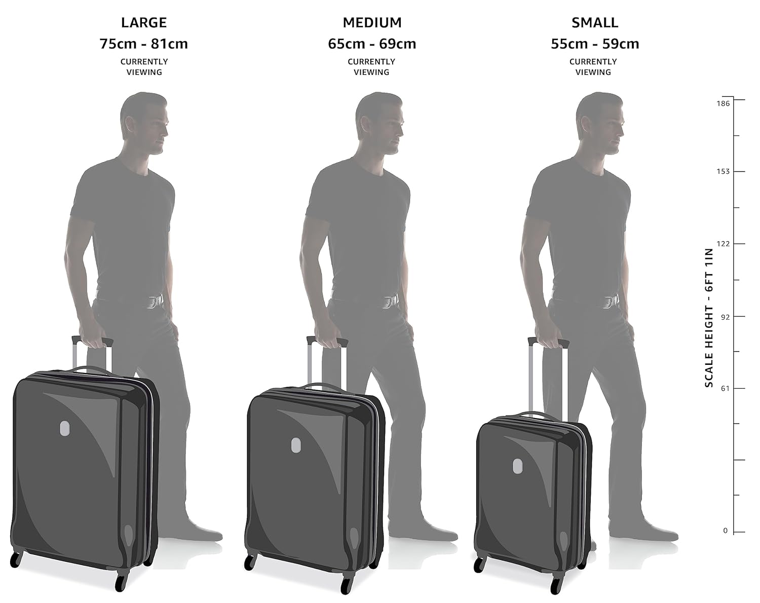 Safari Pentagon 3 Pc Set 55, 65 & 75 Cms- Small, Medium & Large Polypropylene (Pp) Hard Sided 4 Wheels 360 Degree Rotation Luggage Set/Speed_Wheel Suitcase Set/Trolley Bag Set (Cyan Blue)