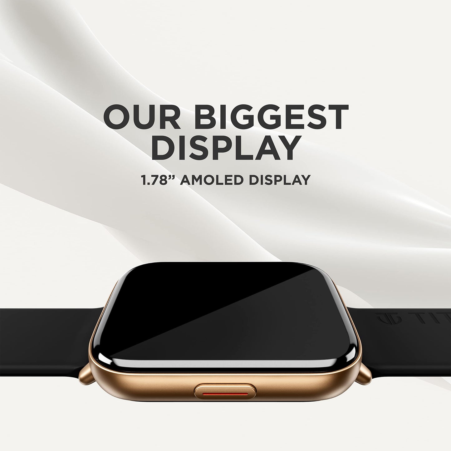 Titan Mirage Premium Fashion Smartwatch|1.96" AMOLED Display with AOD|800 NITS Brightness|410 * 502 Pixel Resolution|Functional Crown|SingleSync BT Calling|IP68 (Metal Strap+ Extra Silicone Strap)