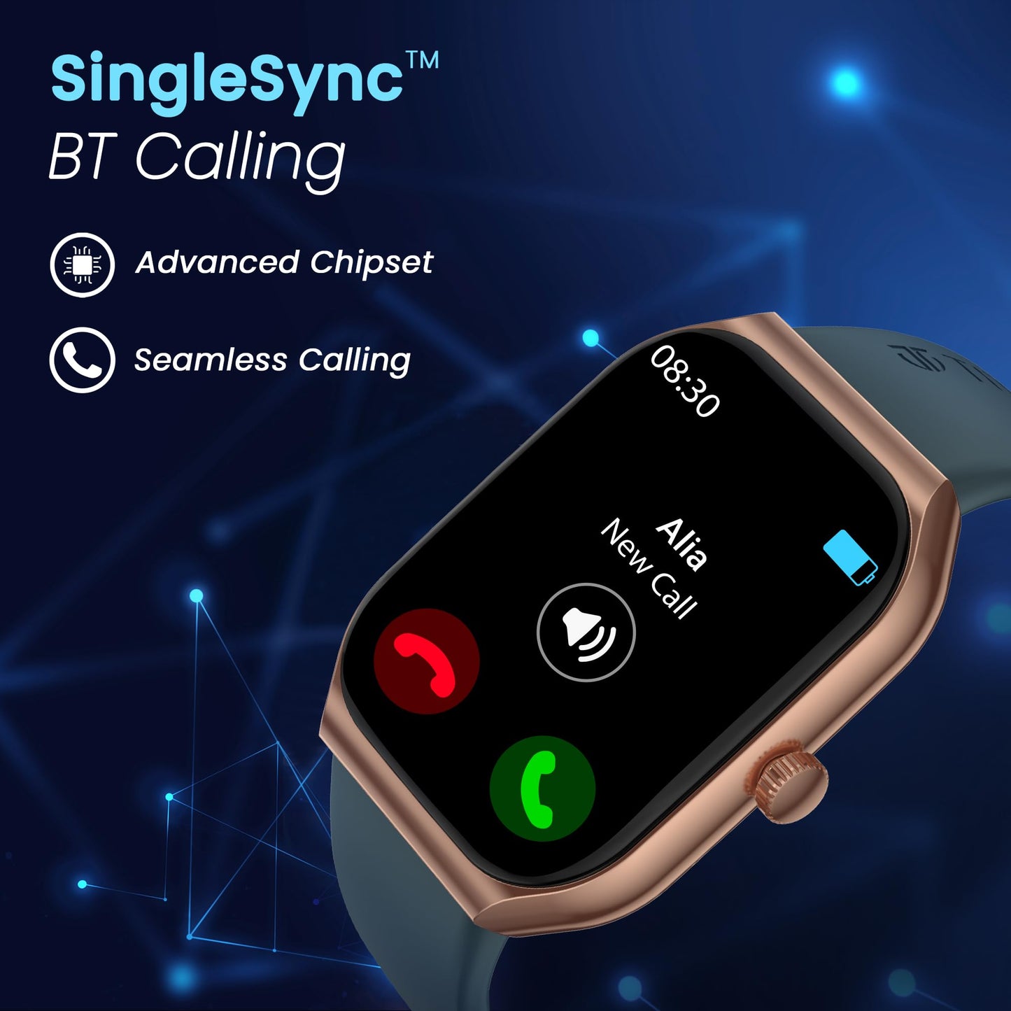 Titan Mirage Premium Fashion Smartwatch|1.96" AMOLED Display with AOD|800 NITS Brightness|410 * 502 Pixel Resolution|Functional Crown|SingleSync BT Calling|IP68 (Metal Strap+ Extra Silicone Strap)