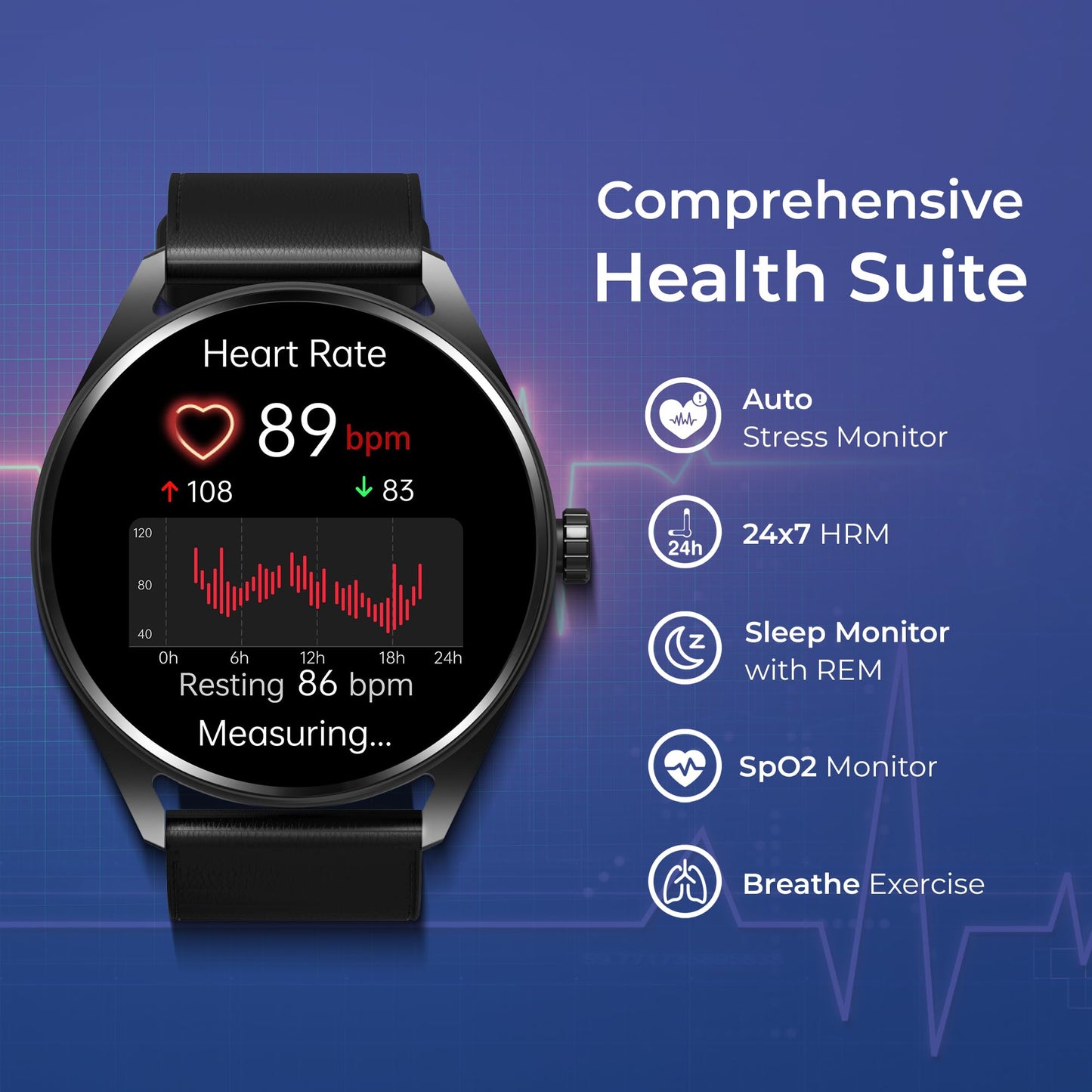 Titan Mirage Premium Fashion Smartwatch|1.96" AMOLED Display with AOD|800 NITS Brightness|410 * 502 Pixel Resolution|Functional Crown|SingleSync BT Calling|IP68 (Metal Strap+ Extra Silicone Strap)
