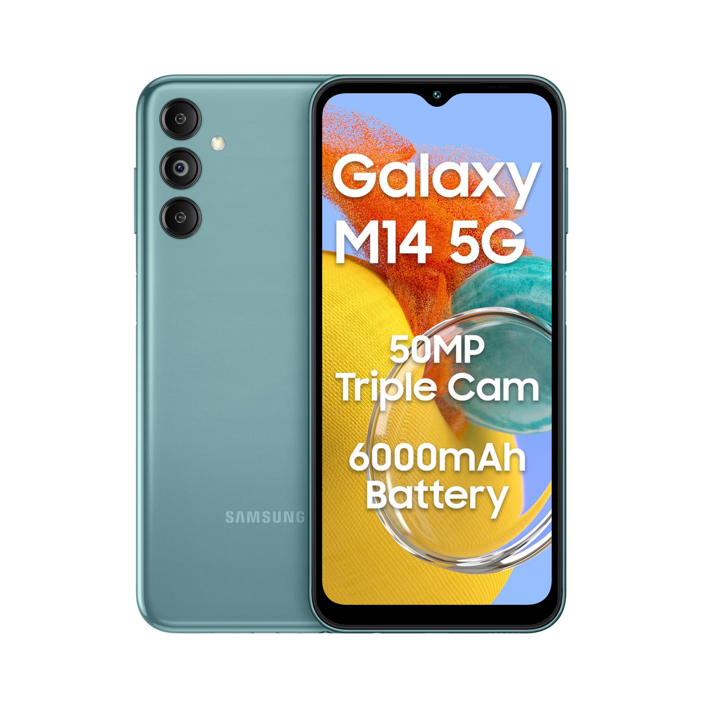Samsung Galaxy M14 5G (ICY Silver,6GB,128GB)|50MP Triple Cam|Segment's Only 6000 mAh 5G SP|5nm Processor|2 Gen. OS Upgrade & 4 Year Security Update|12GB RAM with RAM Plus|Android 13|Without Charger