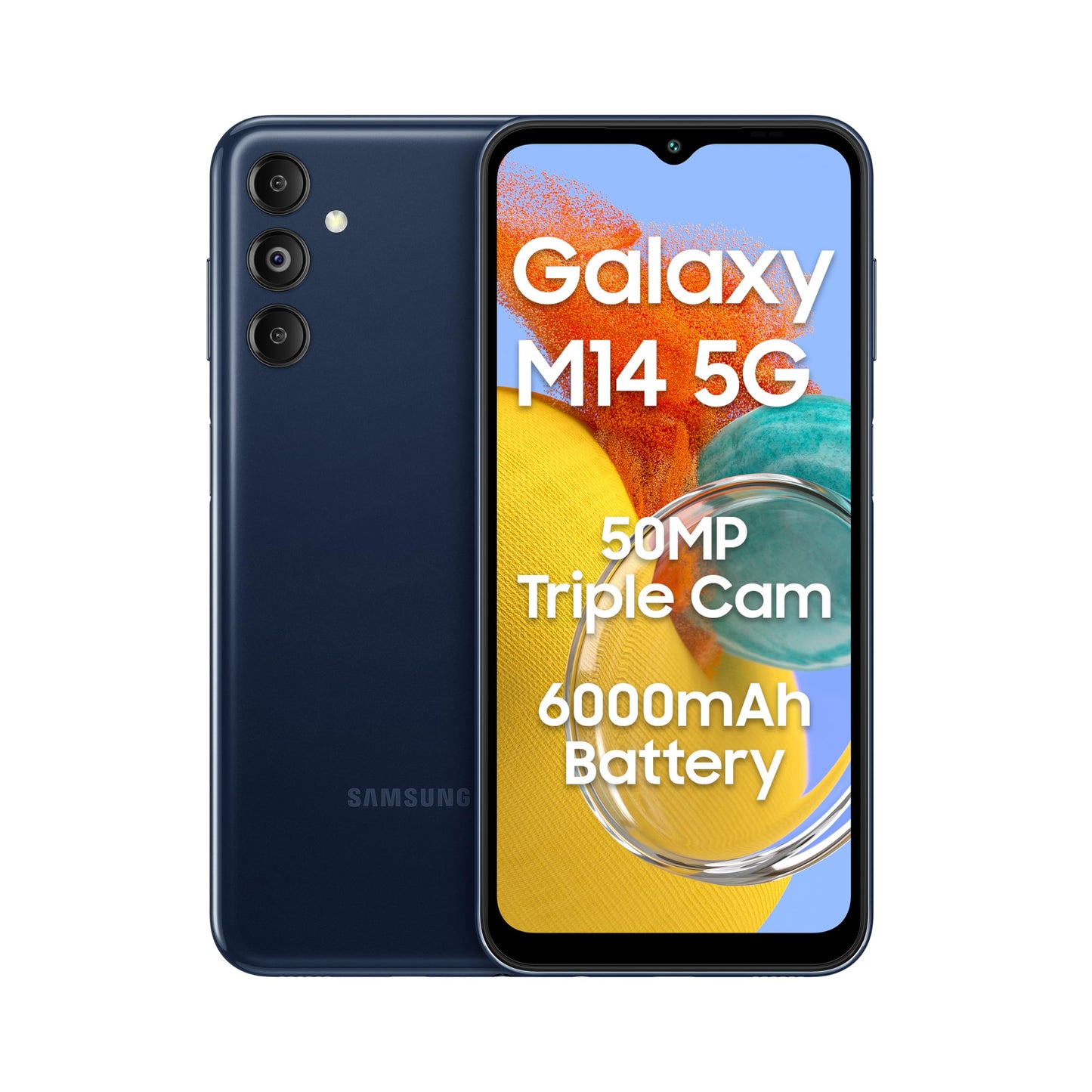 Samsung Galaxy M14 5G (ICY Silver,6GB,128GB)|50MP Triple Cam|Segment's Only 6000 mAh 5G SP|5nm Processor|2 Gen. OS Upgrade & 4 Year Security Update|12GB RAM with RAM Plus|Android 13|Without Charger